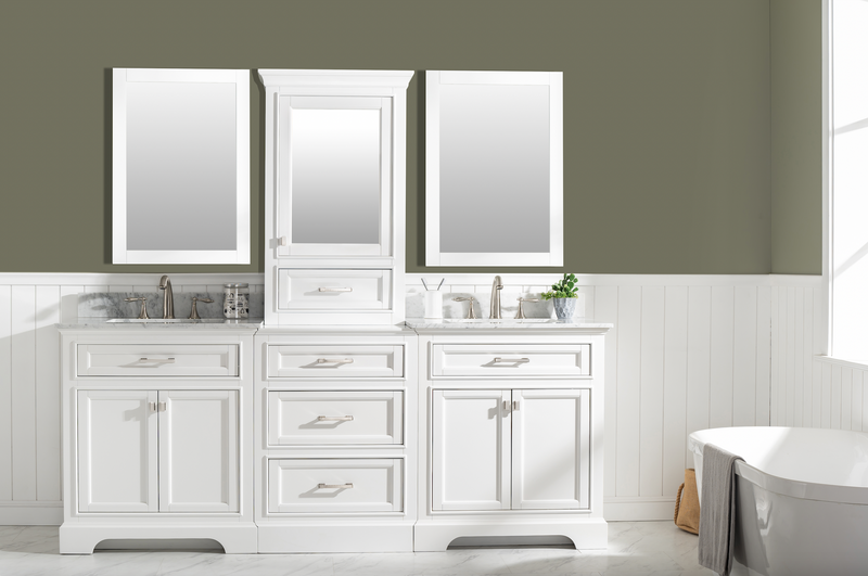 Design Element Milano 84" Double Sink Modular Vanity Set - White ML-84MC-WT