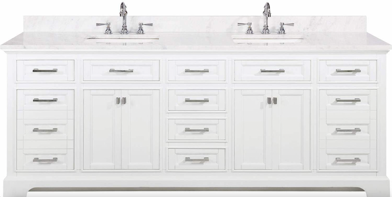 Design Element Milano 84" Double Sink Vanity - White ML-84-WT