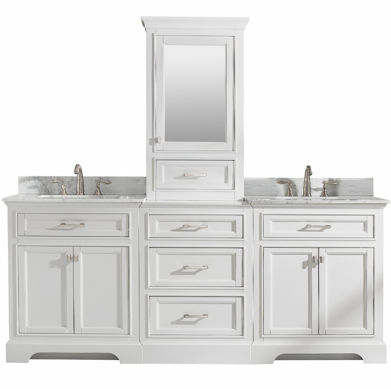 Design Element Milano 96" Double Sink Modular Vanity Set - White ML-96MC-WT