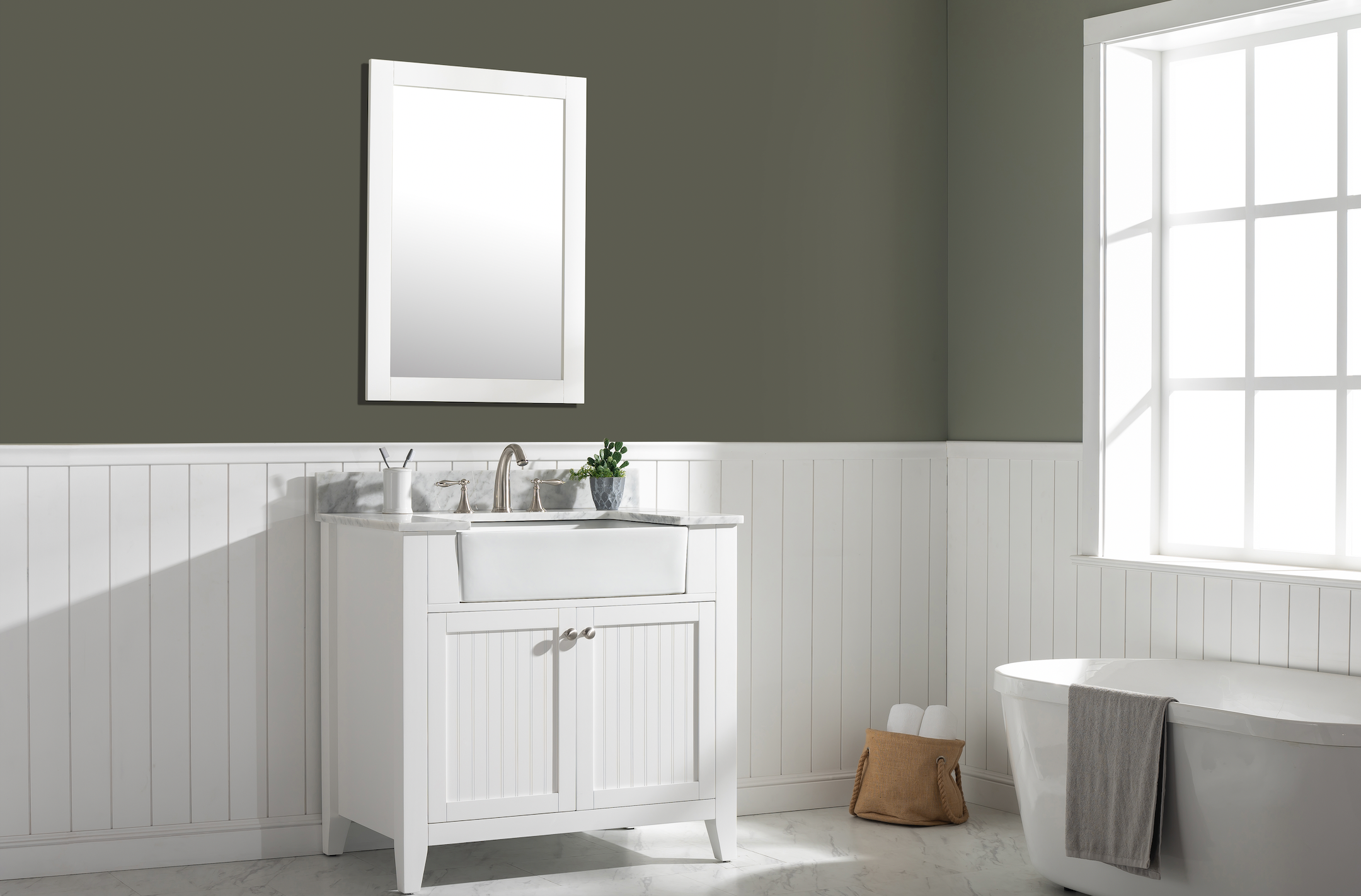 Design Element Burbank 36" Single Vanity - White BK-36-WT