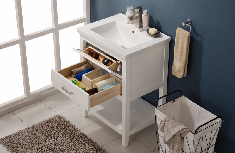 Design Element Cara 24" Single Sink Vanity - White S02-24-WT