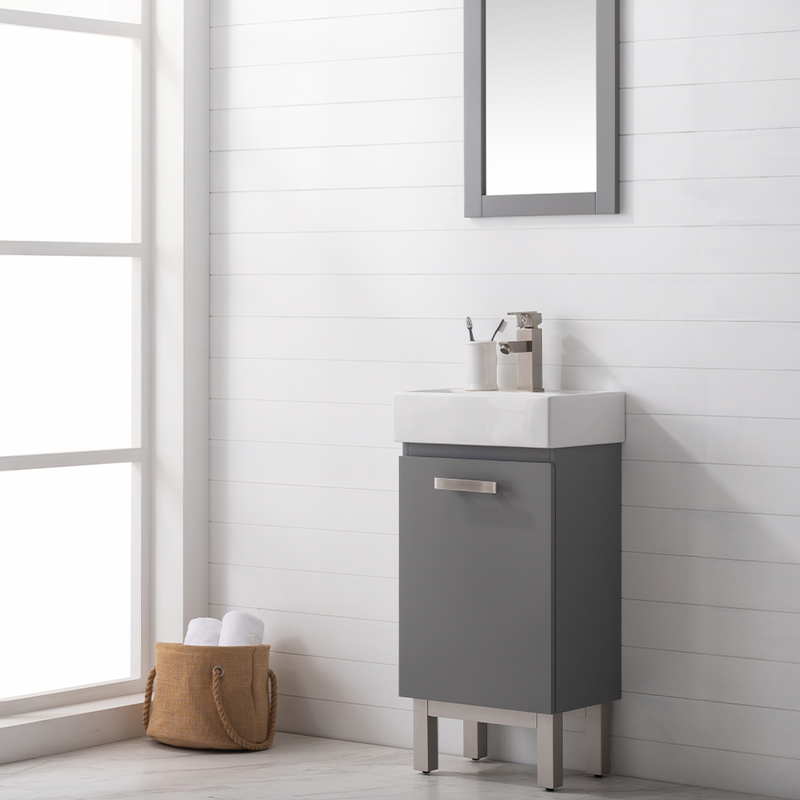 Design Element Stella 16.5" Single Sink - Gray S03-17-GY