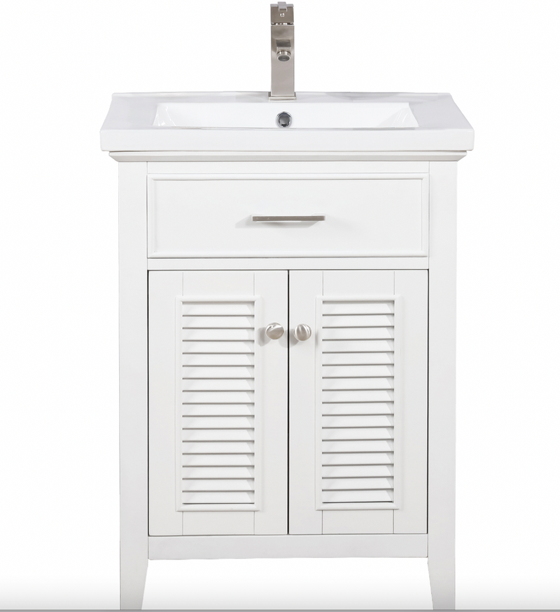 Design Element Cameron 24" Single Sink Vanity - White S09-24-WT