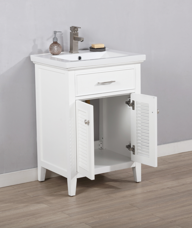 Design Element Cameron 24" Single Sink Vanity - White S09-24-WT