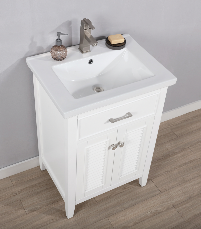 Design Element Cameron 24" Single Sink Vanity - White S09-24-WT