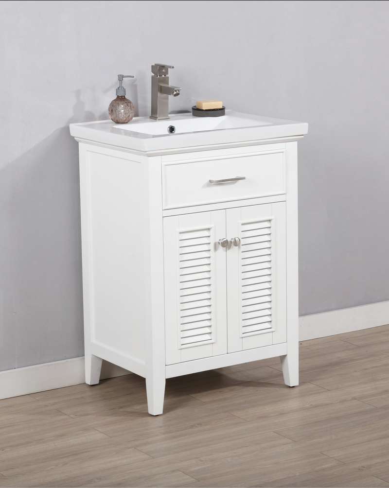 Design Element Cameron 24" Single Sink Vanity - White S09-24-WT