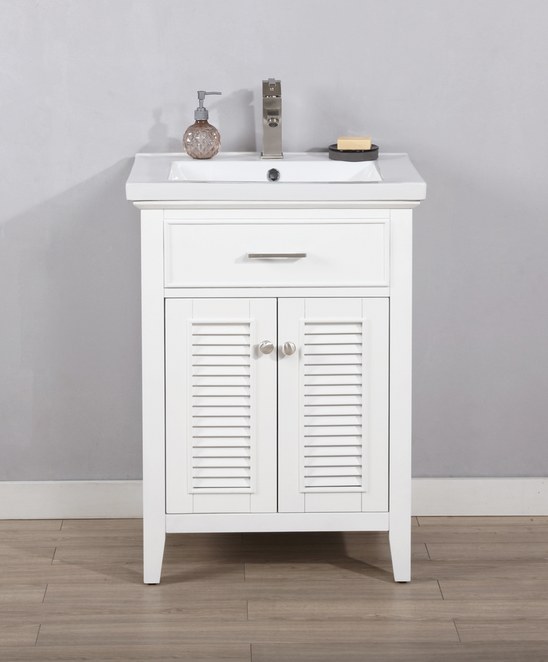 Design Element Cameron 24" Single Sink Vanity - White S09-24-WT