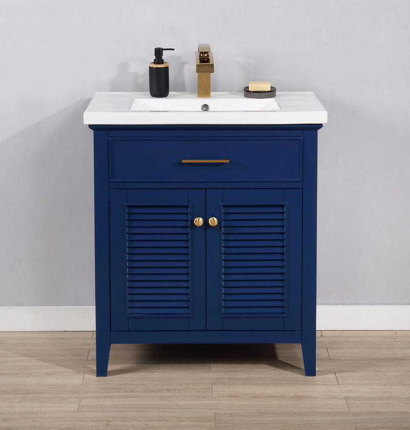 Design Element Cameron 30" Single Sink Vanity - Blue S09-30-BLU