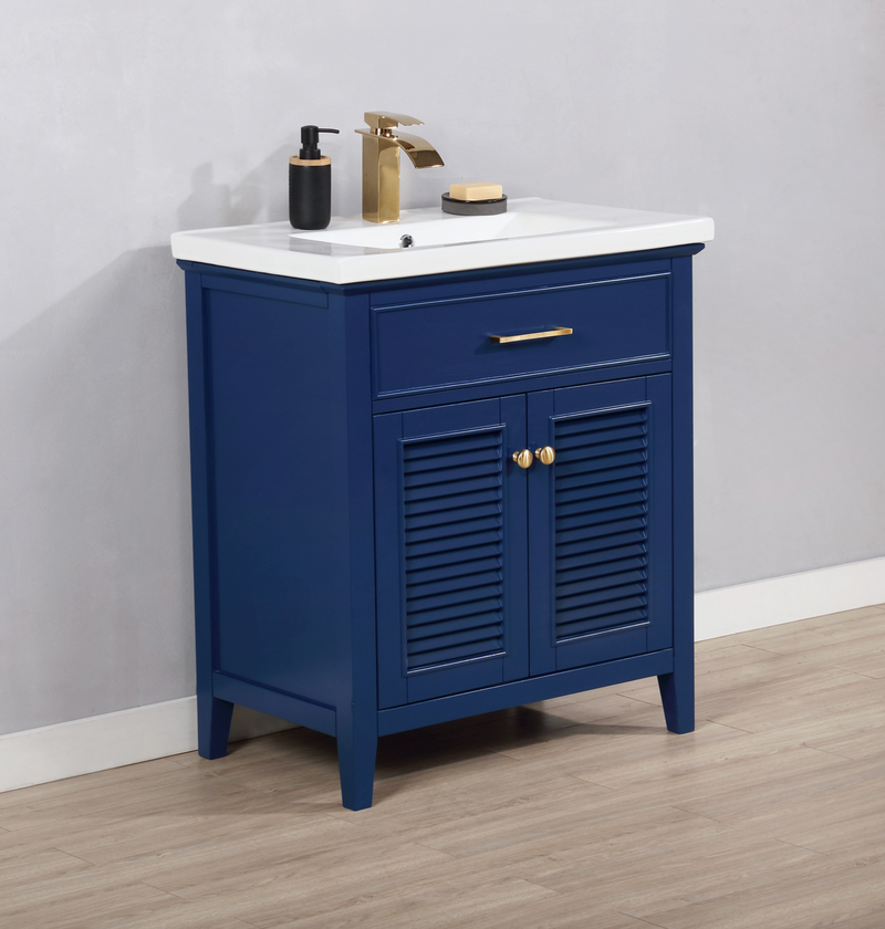 Design Element Cameron 30" Single Sink Vanity - Blue S09-30-BLU