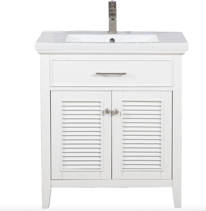 Design Element Cameron 30" Single Sink Vanity In White S09-30-WT