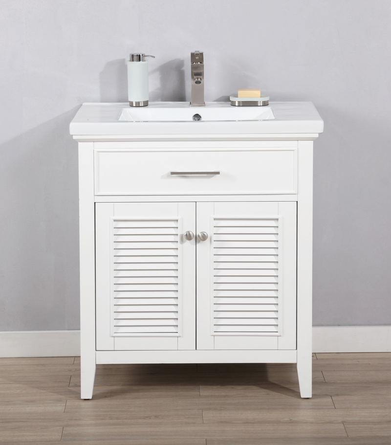 Design Element Cameron 30" Single Sink Vanity In White S09-30-WT