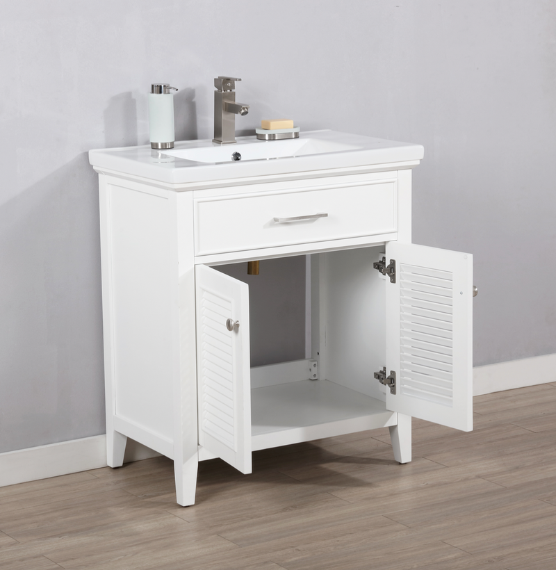 Design Element Cameron 30" Single Sink Vanity In White S09-30-WT