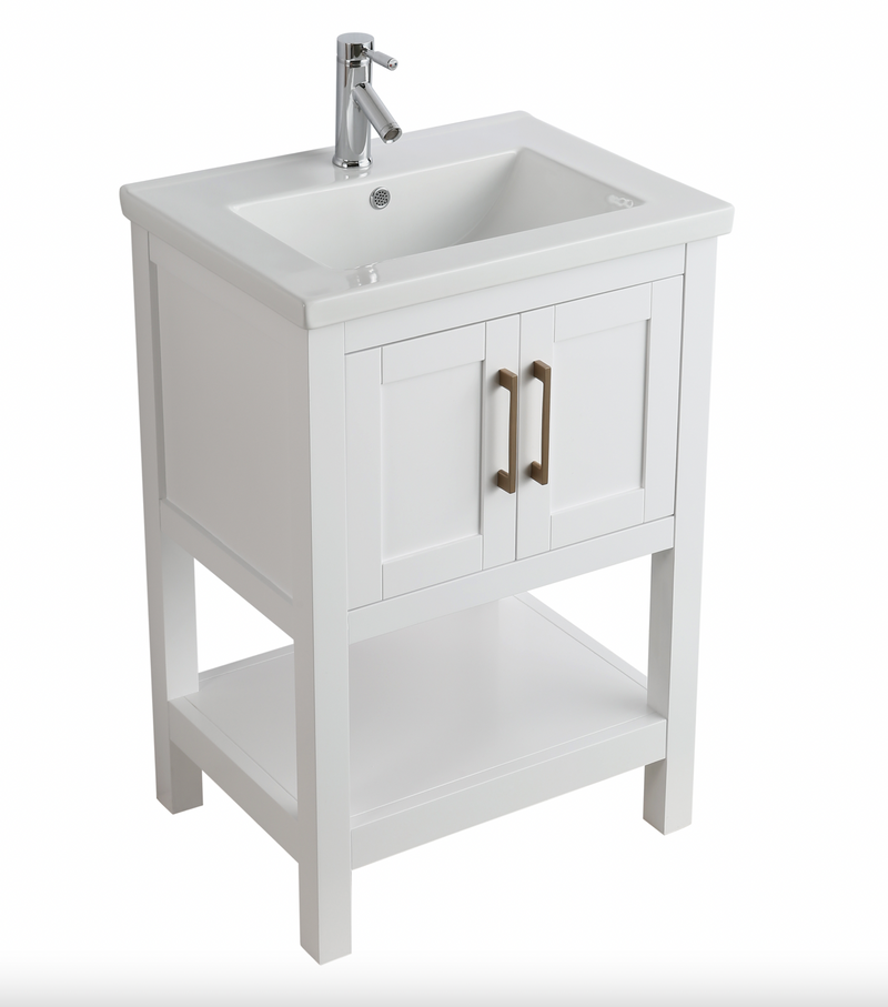 Design Element Alissa 24" Single Sink Vanity - White SPV02-24-WT