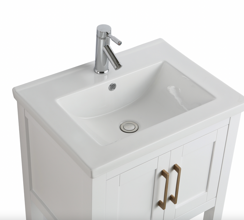 Design Element Alissa 24" Single Sink Vanity - White SPV02-24-WT