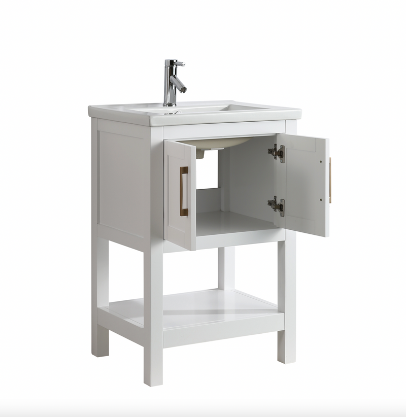 Design Element Alissa 24" Single Sink Vanity - White SPV02-24-WT