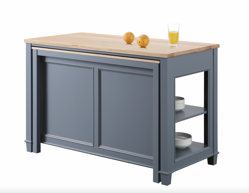 Design Element Medley 54 In. Kitchen Island With Slide Out Table - Gray KD-01-GY