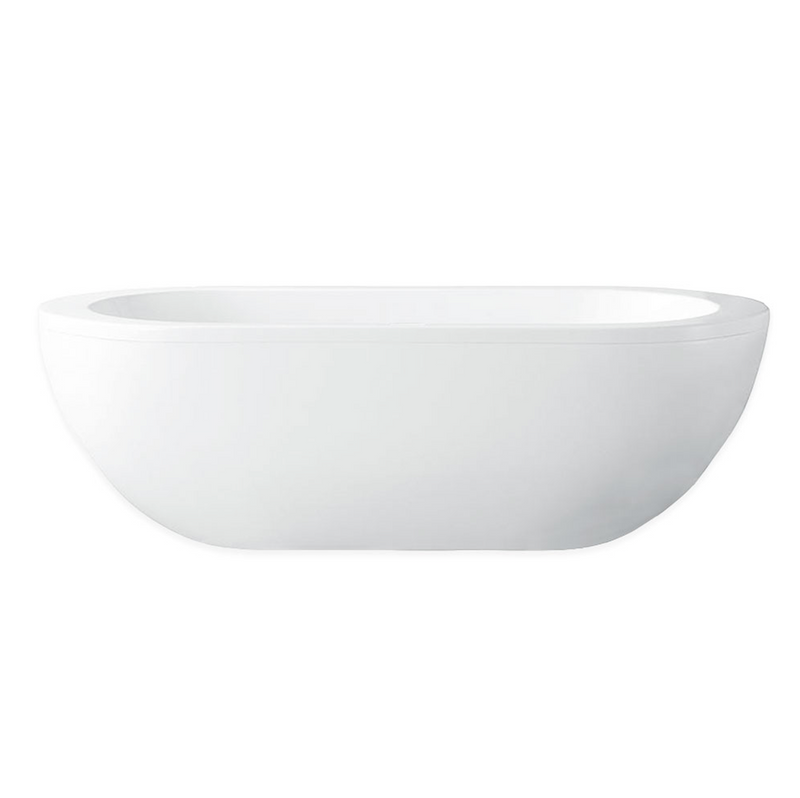 Design Element 72" Acrylic Center Drain Oval Double Ended Flatbottom Freestanding Bathtub In Glossy White TB-203