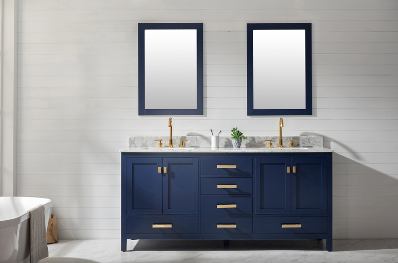 Design Element Valentino 72" Double Sink Vanity In Blue V01-72-BLU