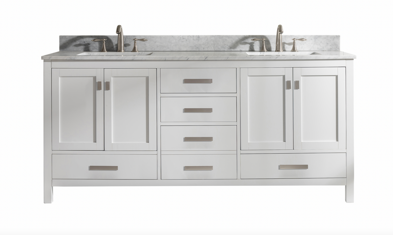 Design Element Valentino 72" Double Sink Vanity - White V01-72-WT