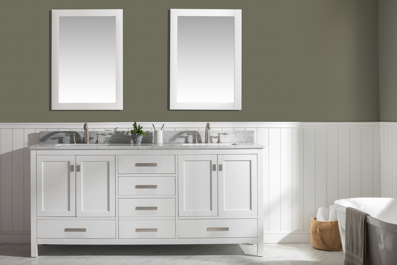 Design Element Valentino 72" Double Sink Vanity - White V01-72-WT