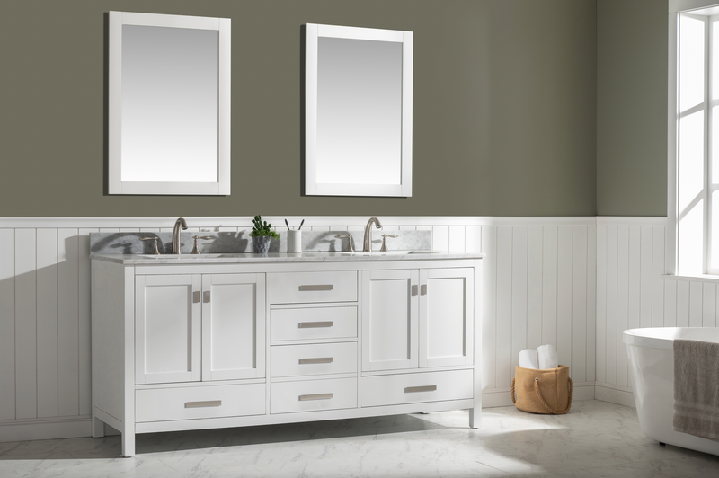 Design Element Valentino 72" Double Sink Vanity - White V01-72-WT