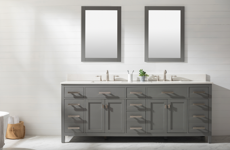 Design Element Valentino 84" Double Sink Vanity - Gray V01-84-GY