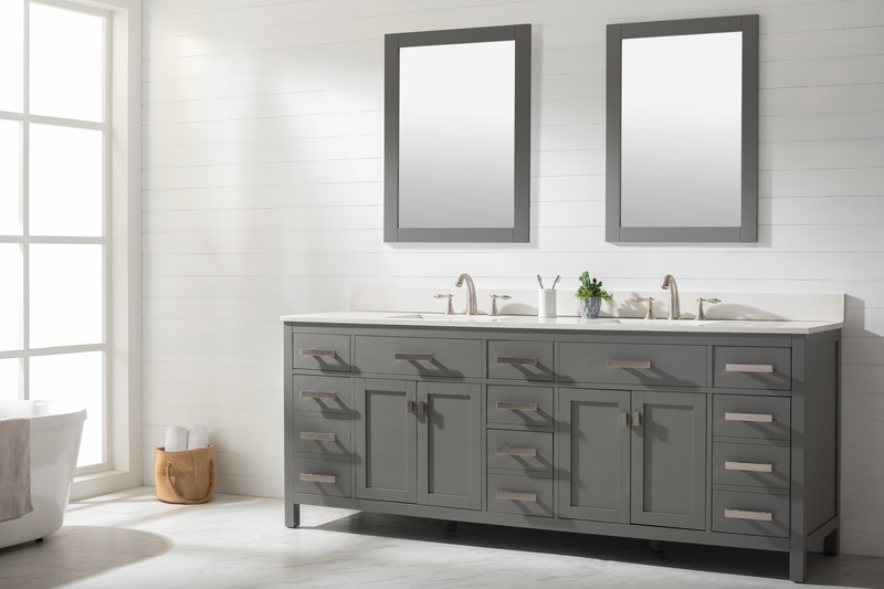 Design Element Valentino 84" Double Sink Vanity - Gray V01-84-GY