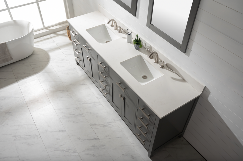 Design Element Valentino 84" Double Sink Vanity - Gray V01-84-GY