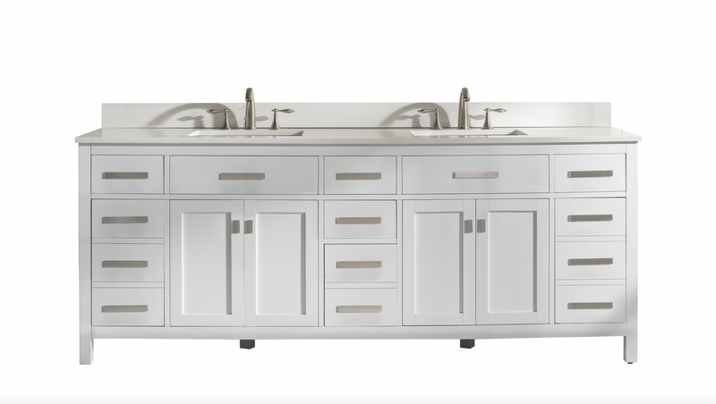 Design Element Valentino 84" Double Sink Vanity In White V01-84-WT