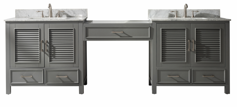 Design Element Estate 102" Double Sink Bathroom Vanity Modular Set - Gray ES-102MC-GY