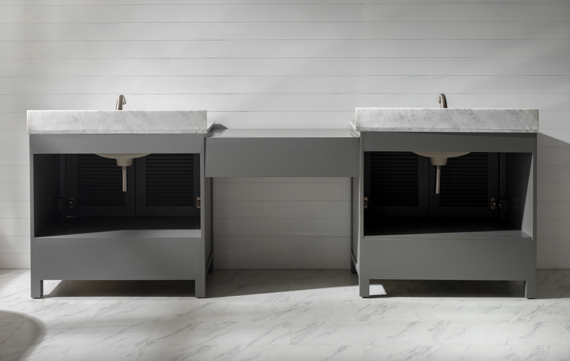 Design Element Estate 102" Double Sink Bathroom Vanity Modular Set - Gray ES-102MC-GY