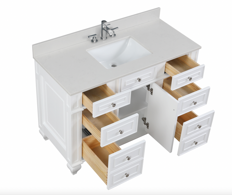 Design Element Winston 48" Single Vanity - White WN-48-W