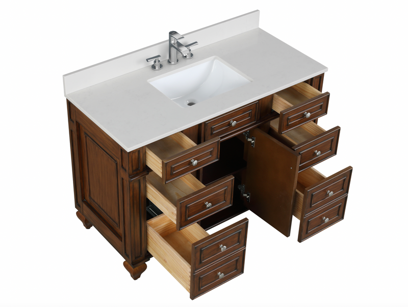 Design Element Winston 48" Single Vanity - Walnut WN-48-BR