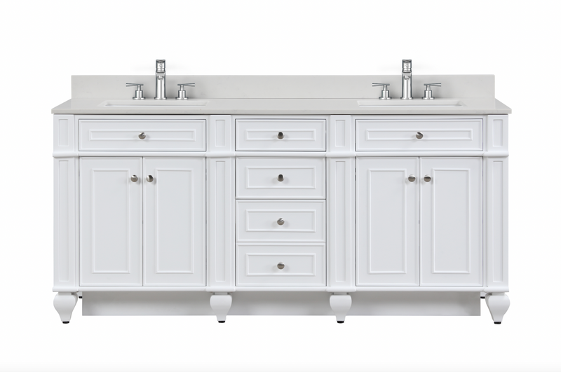 Design Element Winston 72" Double Vanity In White WN-72-W