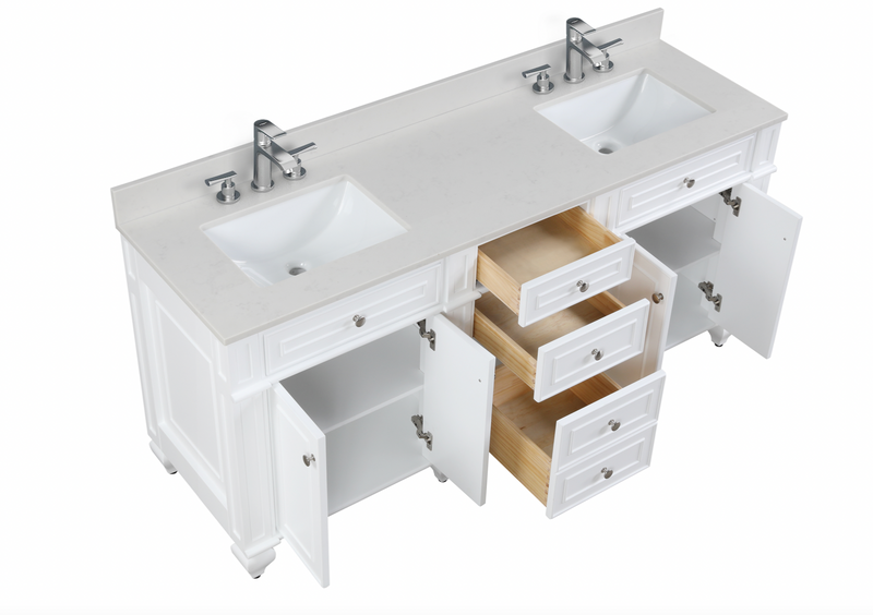 Design Element Winston 72" Double Vanity In White WN-72-W