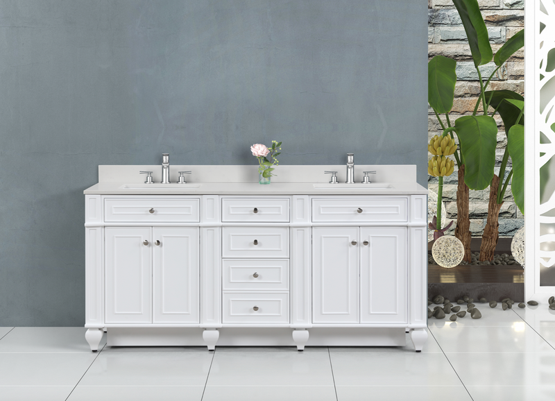 Design Element Winston 72" Double Vanity In White WN-72-W