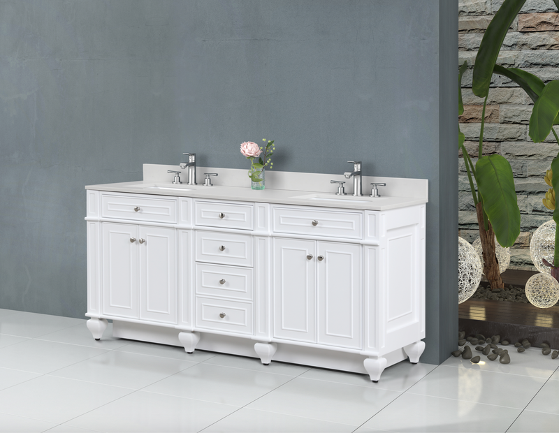 Design Element Winston 72" Double Vanity In White WN-72-W