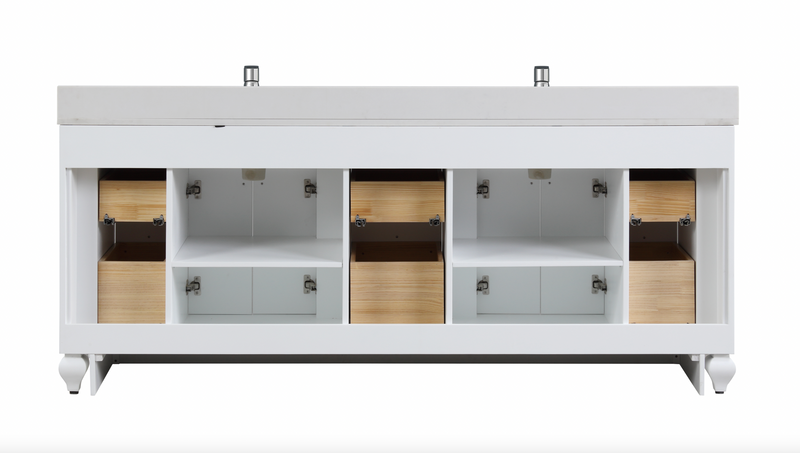 Design Element Winston 84" Double Vanity In White WN-84-W