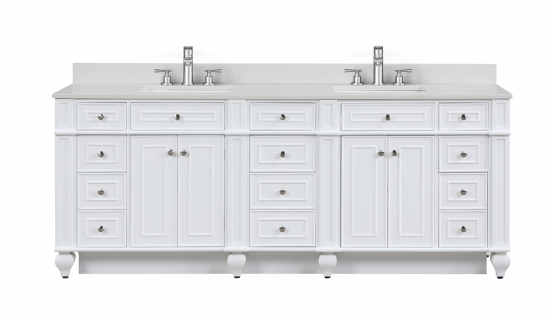 Design Element Winston 84" Double Vanity In White WN-84-W