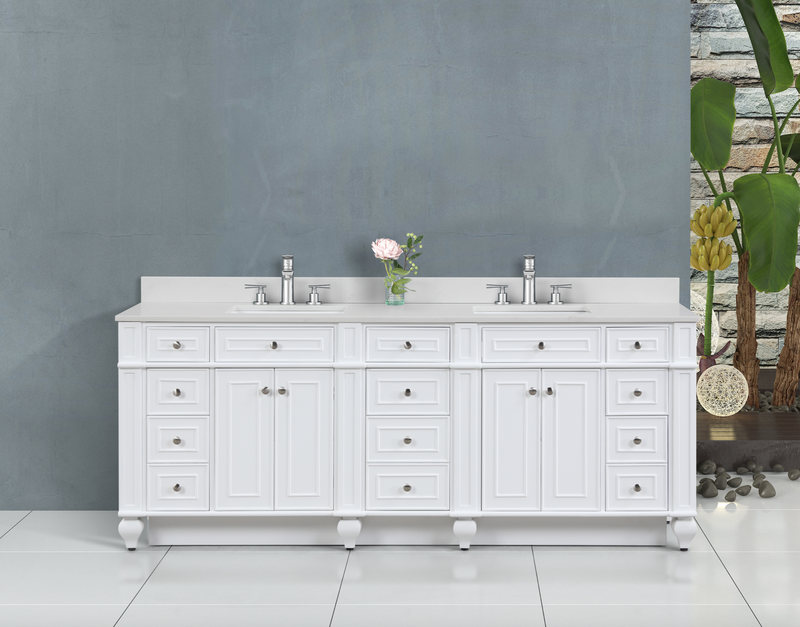 Design Element Winston 84" Double Vanity In White WN-84-W