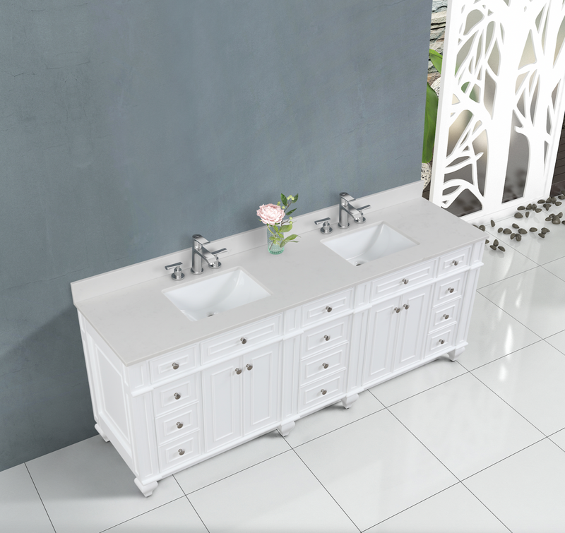 Design Element Winston 84" Double Vanity In White WN-84-W