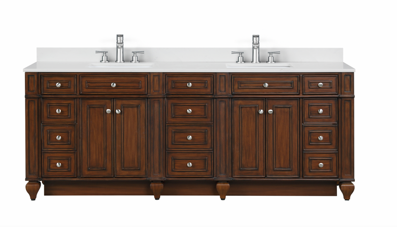 Design Element Winston 84" Double Vanity In Walnut WN-84-BR