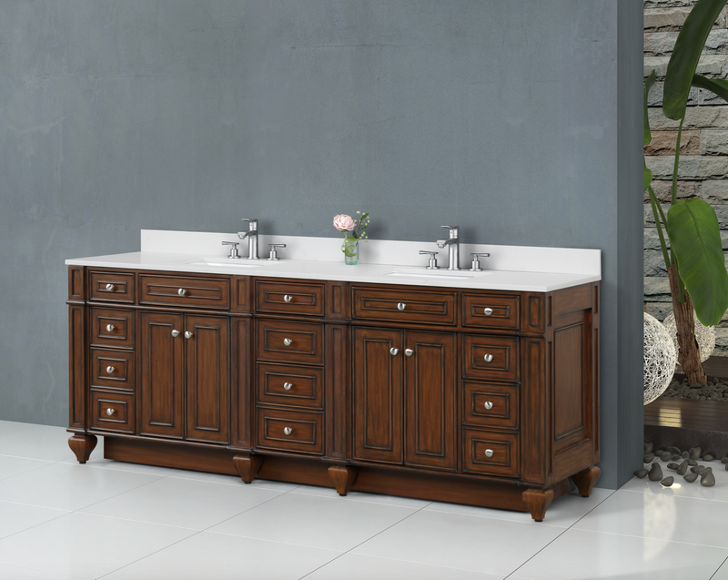 Design Element Winston 84" Double Vanity In Walnut WN-84-BR