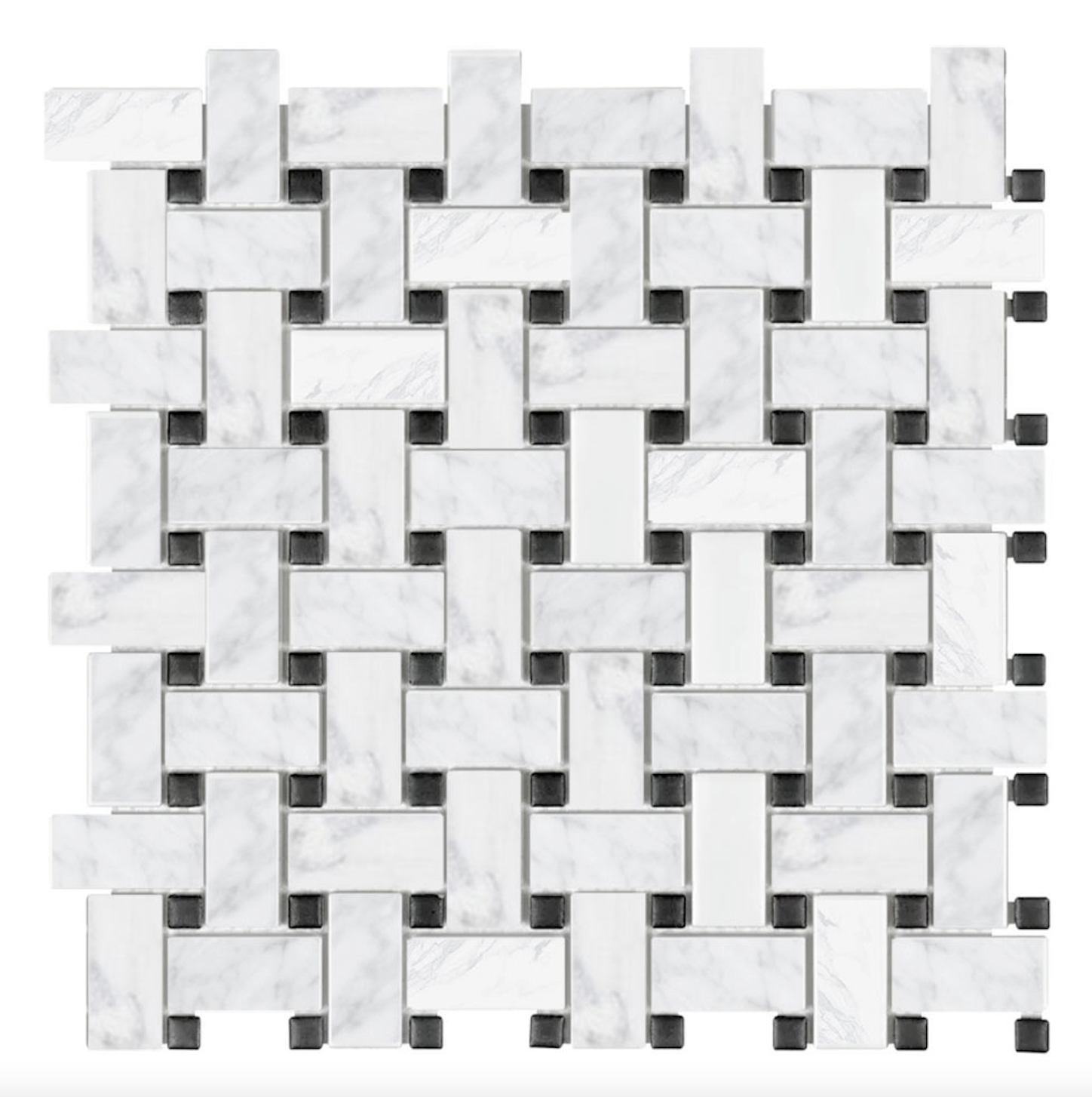 Design Element Basketweave 12 In. X 12 In. Marble Mosaic Wall Tile MTILE02