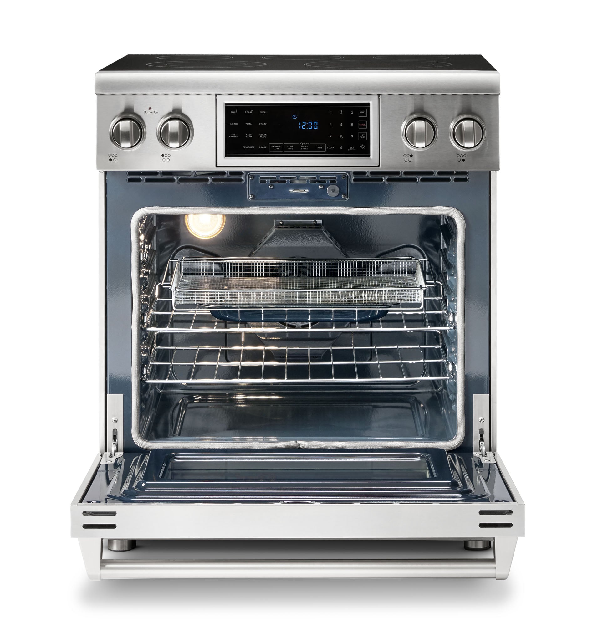 Thor Kitchen 30" Electric Range with 4.55 Cu. Ft. Self-Cleaning Oven, Air Fryer, and Tilt Panel in Stainless Steel TRE3001