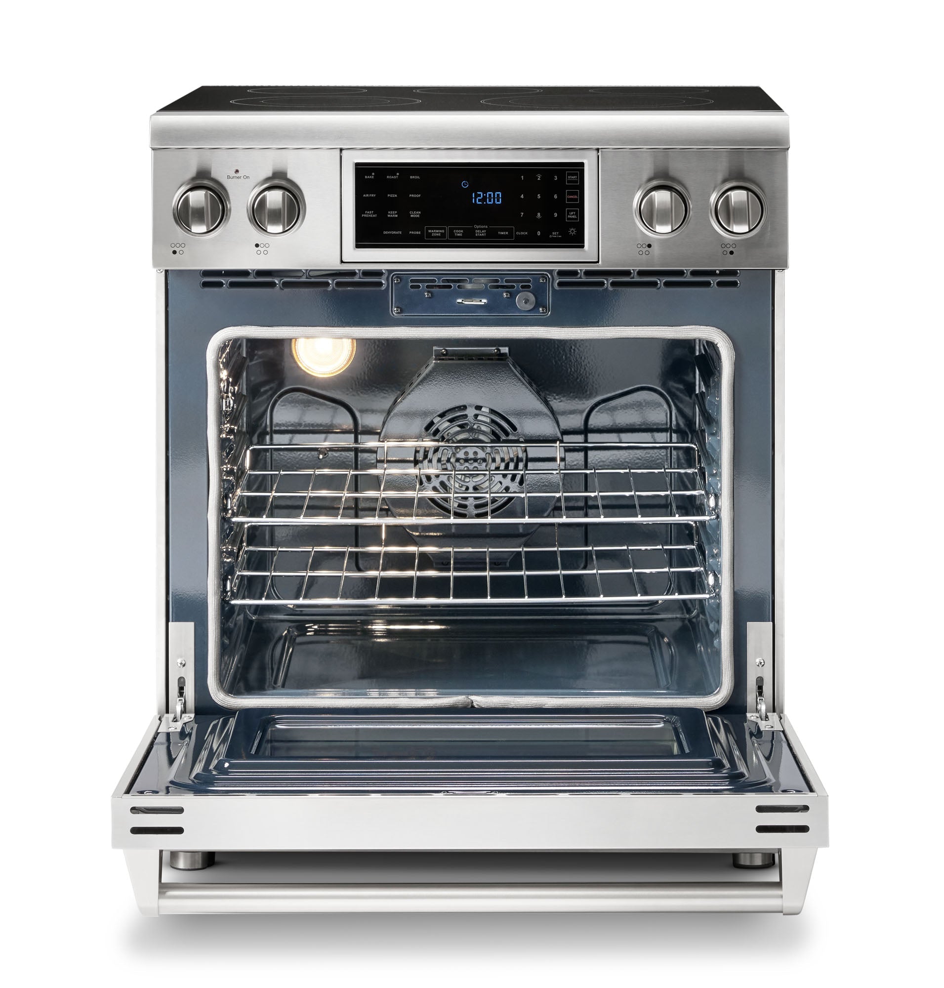 Thor Kitchen 30" Electric Range with 4.55 Cu. Ft. Self-Cleaning Oven, Air Fryer, and Tilt Panel in Stainless Steel TRE3001