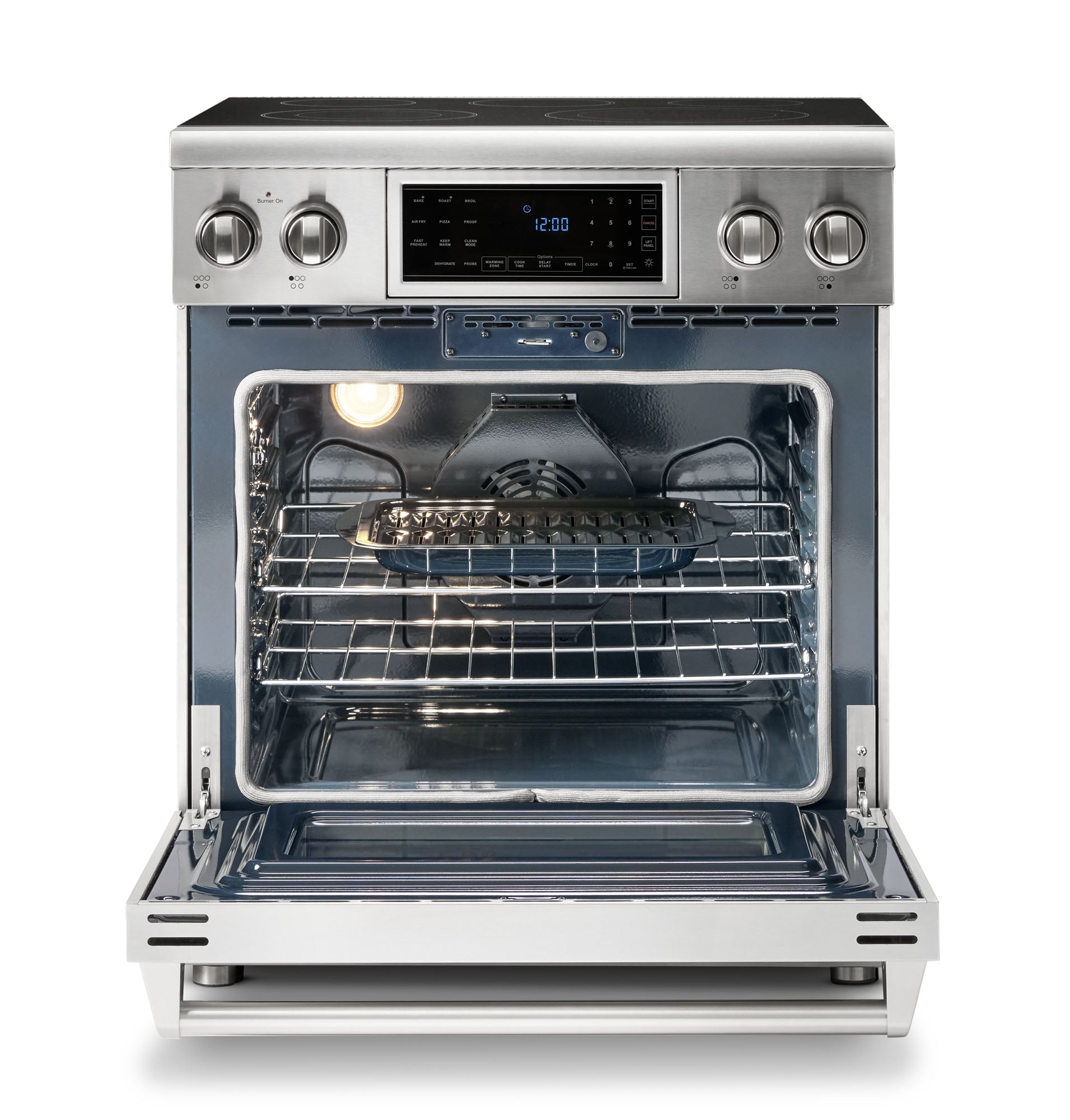 Thor Kitchen 30" Electric Range with 4.55 Cu. Ft. Self-Cleaning Oven, Air Fryer, and Tilt Panel in Stainless Steel TRE3001