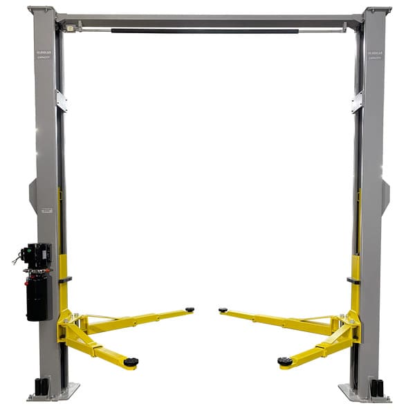 Triumph NTO-10A Two Post Auto Lift with Overhead Bar and Adjustable Arms
