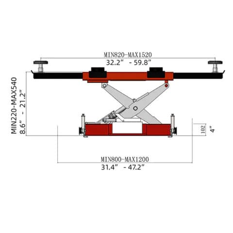 Triumph RJ-5000 Rolling Bridge Jack 5,000 lb Capacity