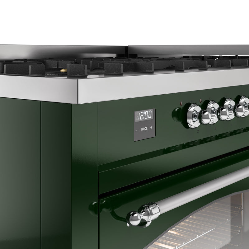 ILVE Nostalgie 60" Dual Fuel Range with 9 Sealed Burners Griddle Triple Glass Door - UP60FNMP